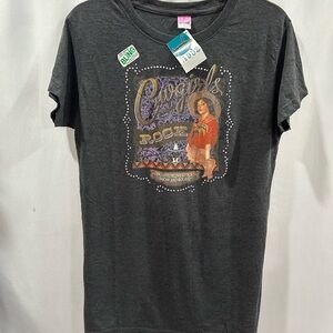 Houston Livestock Show and Rodeo Charcoal Short Sleeve Graphic Tee with Rhin